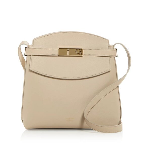 FERRAGAMO Soft Leather Messenger Bag Stone - Picture 1 of 6